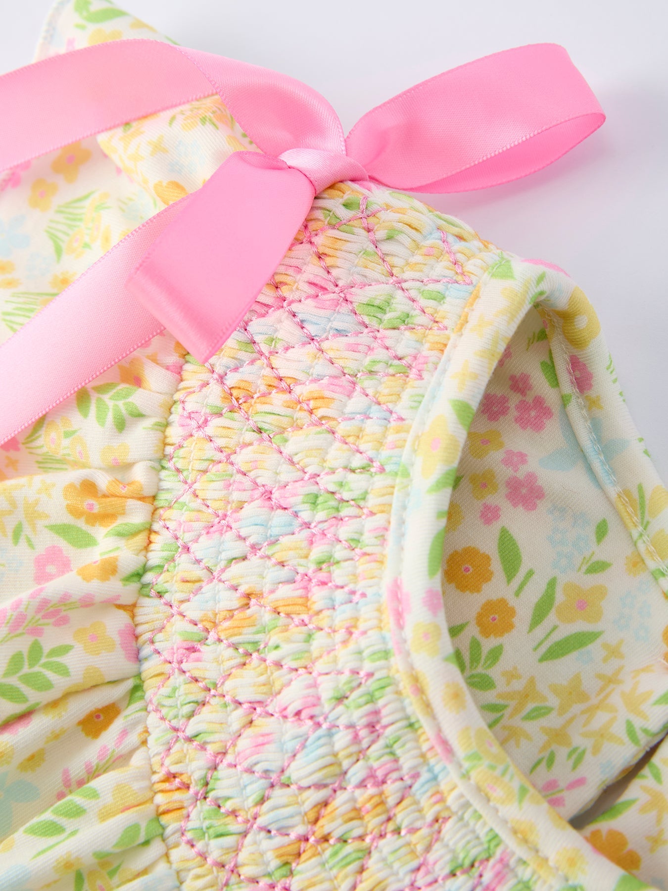 Rylee Faith Designs Spring Floral Smocked Girl Dress