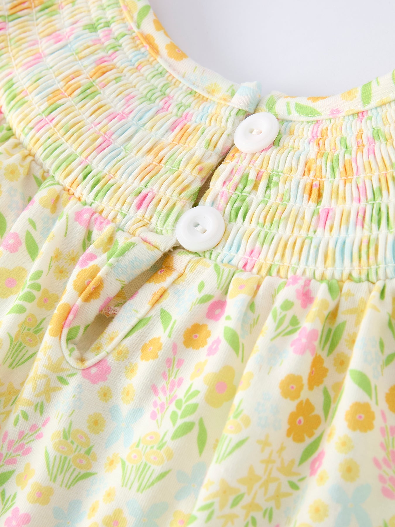 Rylee Faith Designs Spring Floral Smocked Girl Dress