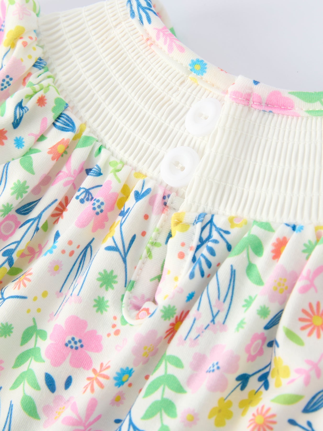 Rylee Faith Designs Easter Bunny Embroidered Pom-Pom Short-Sleeved  Girls Romper