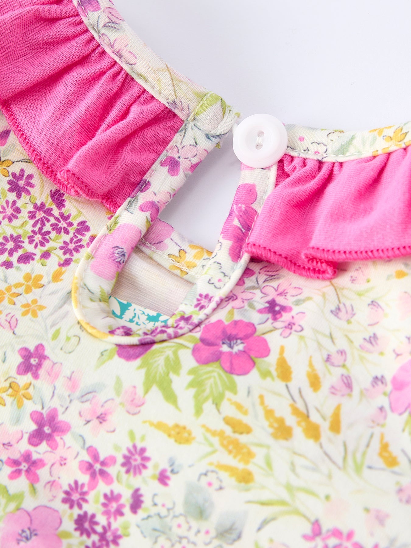 Rylee Faith Designs Easter Pink Bunny Embroidered Floral Long-Sleeved Girls' Dress