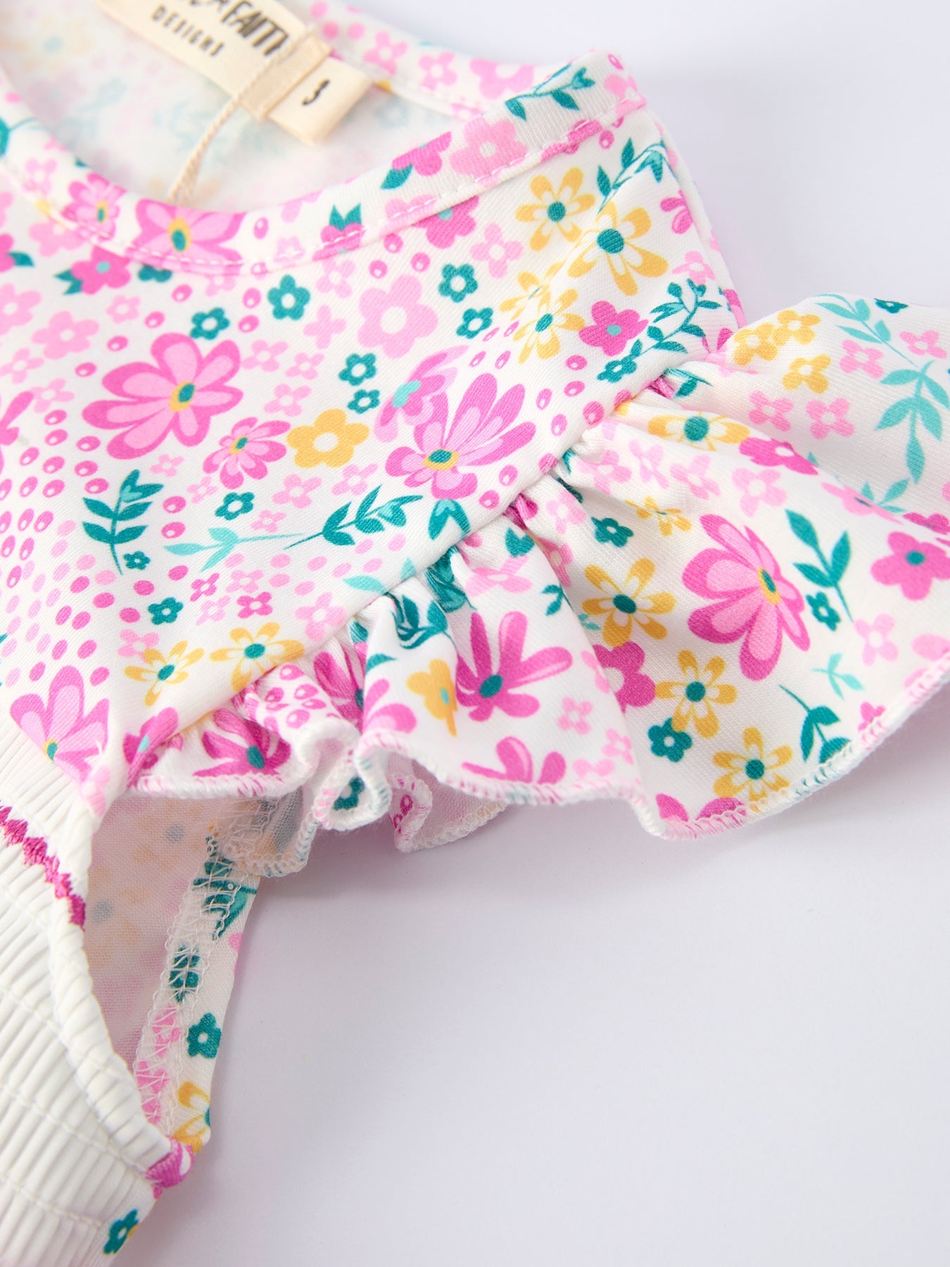 Rylee Faith Designs Easter Colorful Floral Bunny Bow Smocking Embroidery Girl Dress