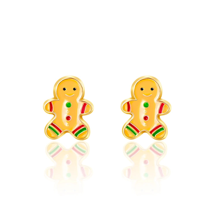 Girl Nation Cutie Stud Earrings - Gingerbread Man