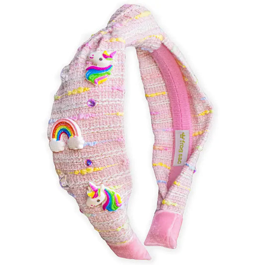 Frog Sac Unicorn Knotted Headband - Rainbow Knot