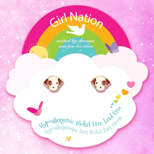 Girl Nation Cutie Stud Earrings - Perky Puppy