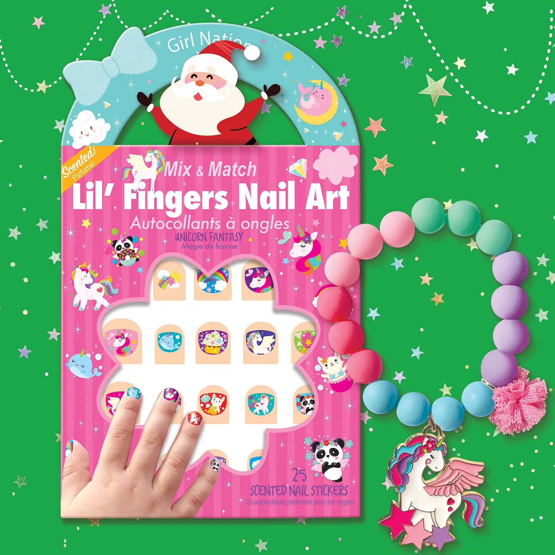 Girl Nation Magical Unicorn Bracelet and Nail Sticker Girly Gift Pack