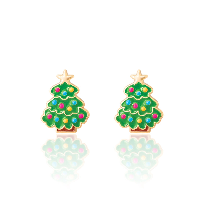 Girl Nation Cutie Stud Earrings - Happy Christmas Tree