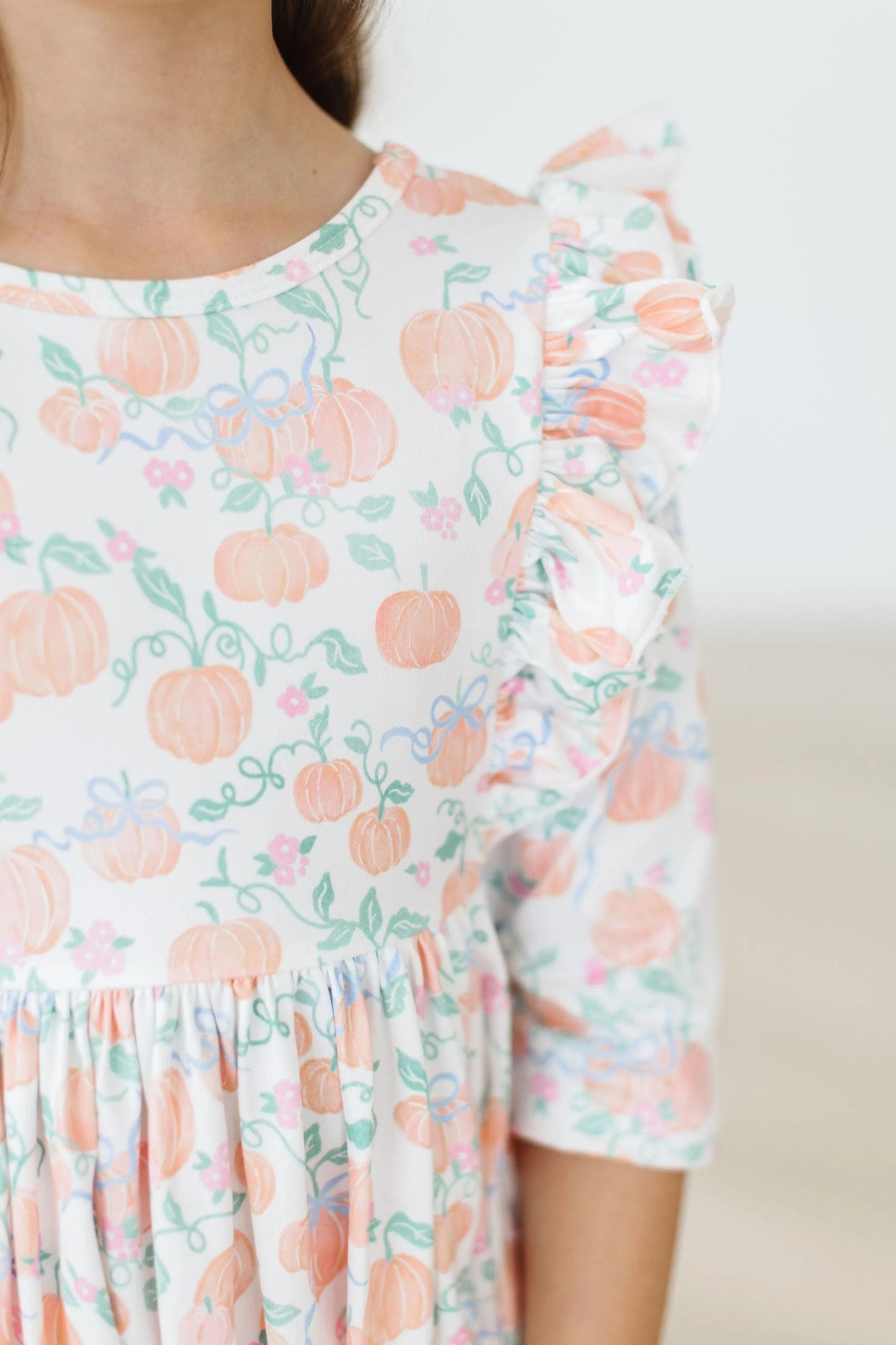 Mila & Rose Pretty Pumpkins Ruffle Twirl Dress