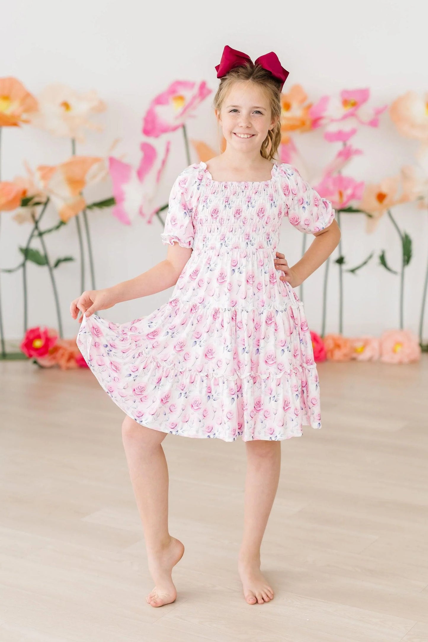 Mila & Rose Rose Garden Smocked Ruffle Dress