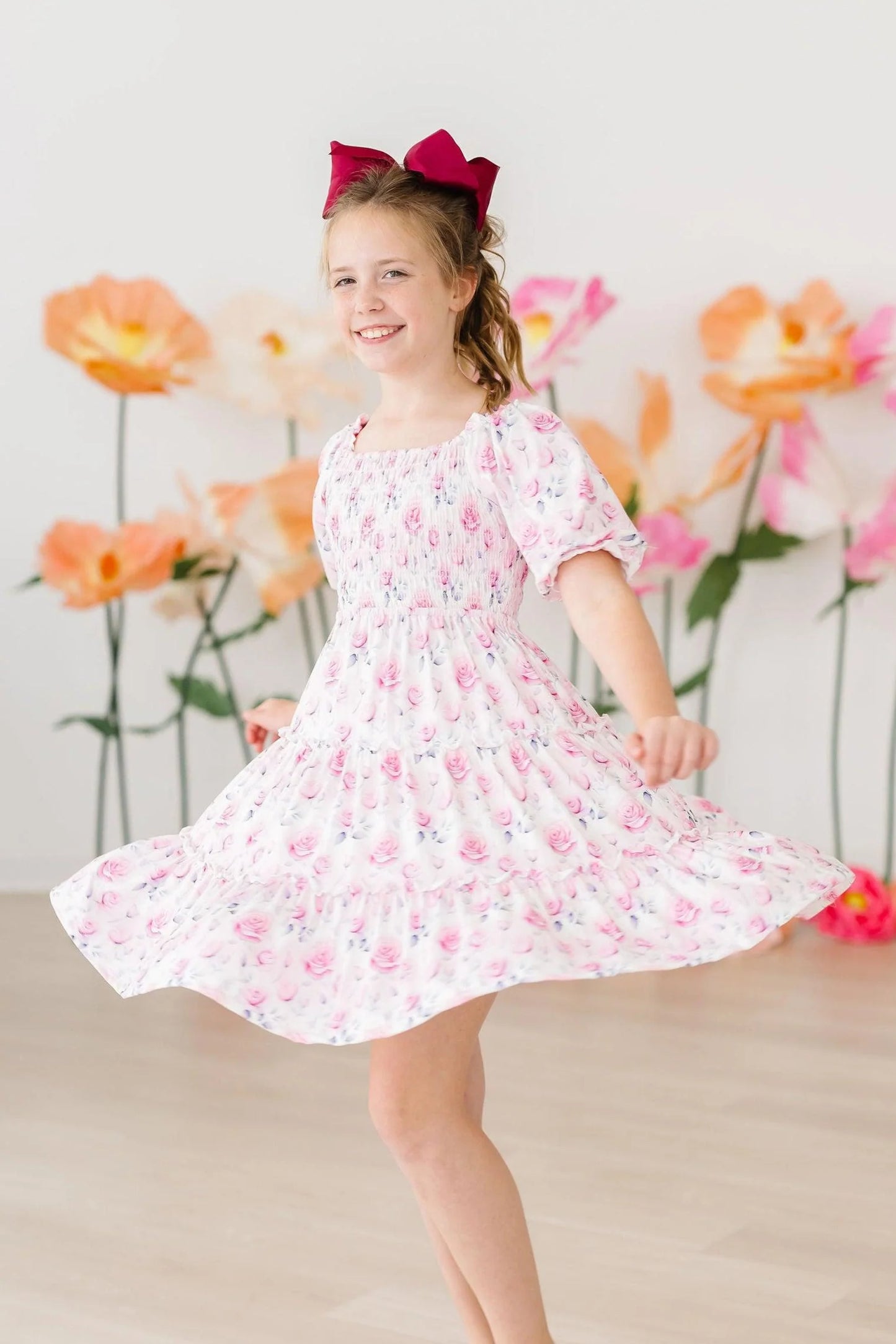 Mila & Rose Rose Garden Smocked Ruffle Dress