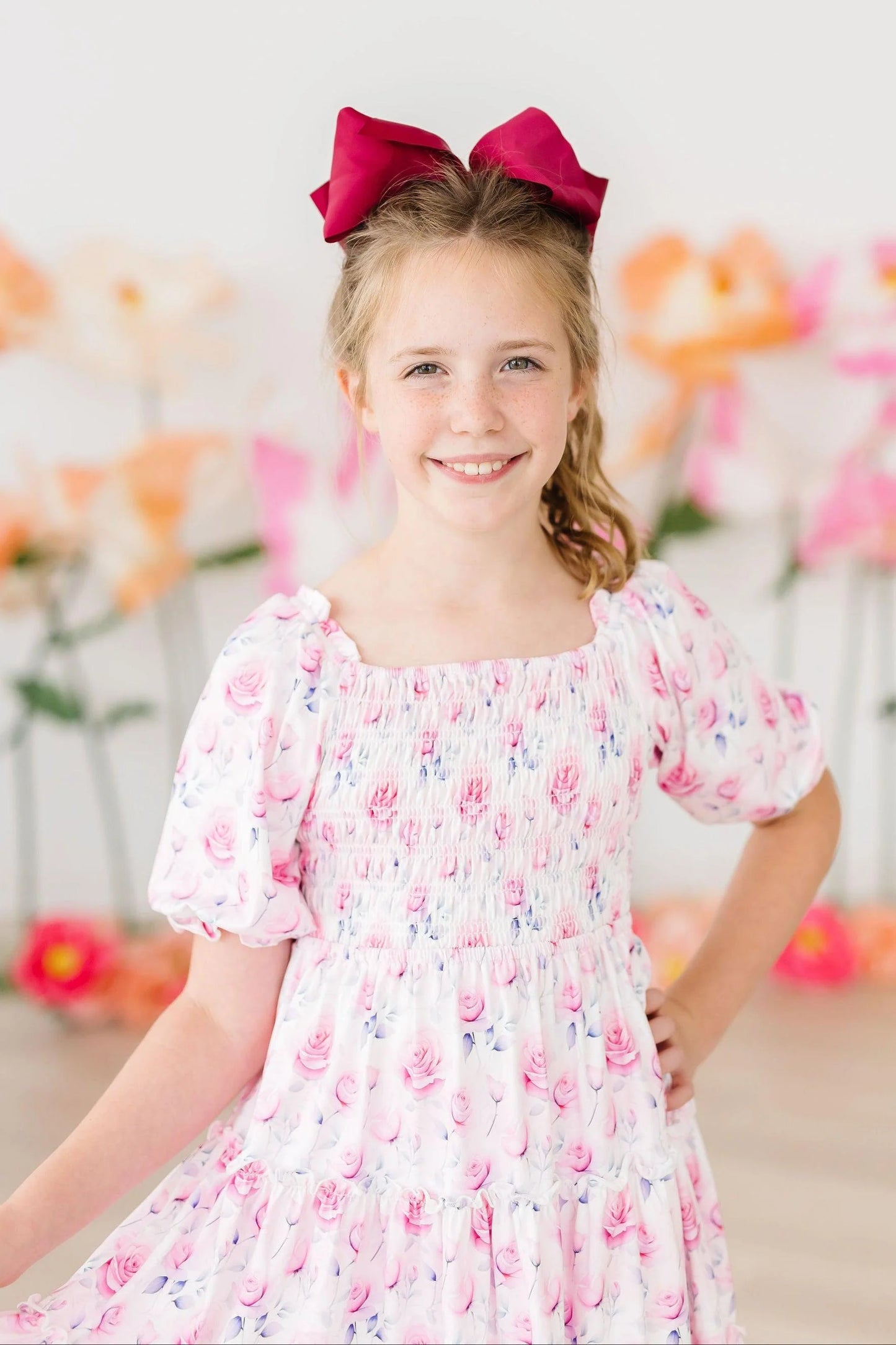 Mila & Rose Rose Garden Smocked Ruffle Dress