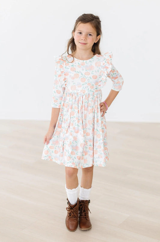 Mila & Rose Pretty Pumpkins Ruffle Twirl Dress