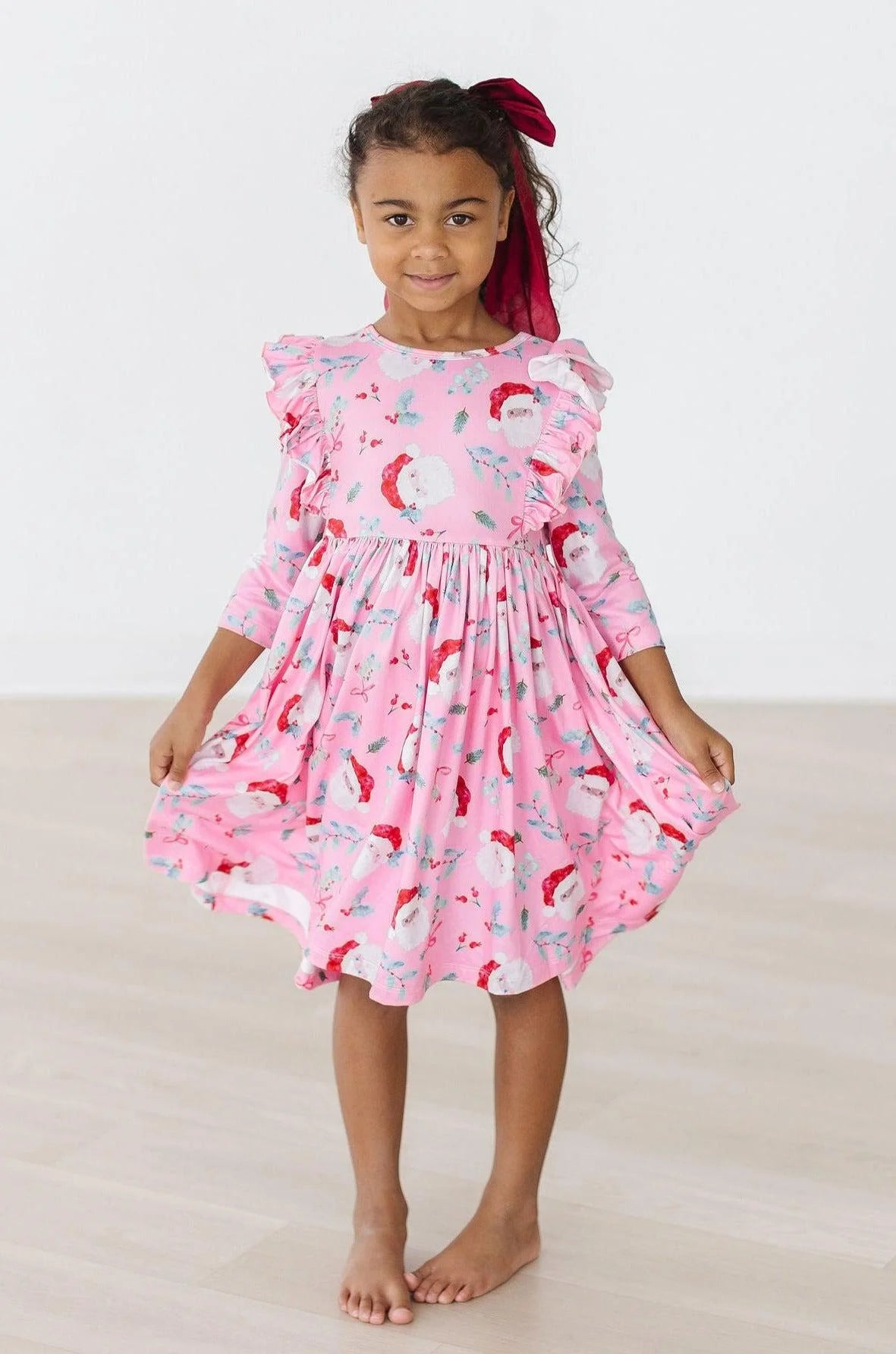 Mila & Rose Jolly Old Saint Nick Ruffle Twirl Dress