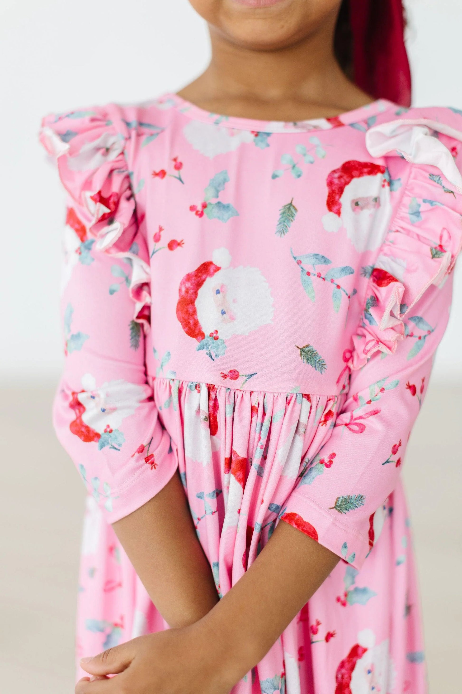 Mila & Rose Jolly Old Saint Nick Ruffle Twirl Dress 7/8 Mila & Rose Jolly Old Saint Nick Ruffle Twirl Dress 7/8
