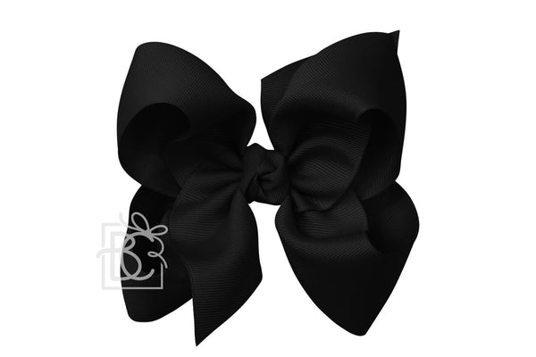 Beyond Creations 5.5" Signature Grosgrain Double Knot Bow on Clip - Black