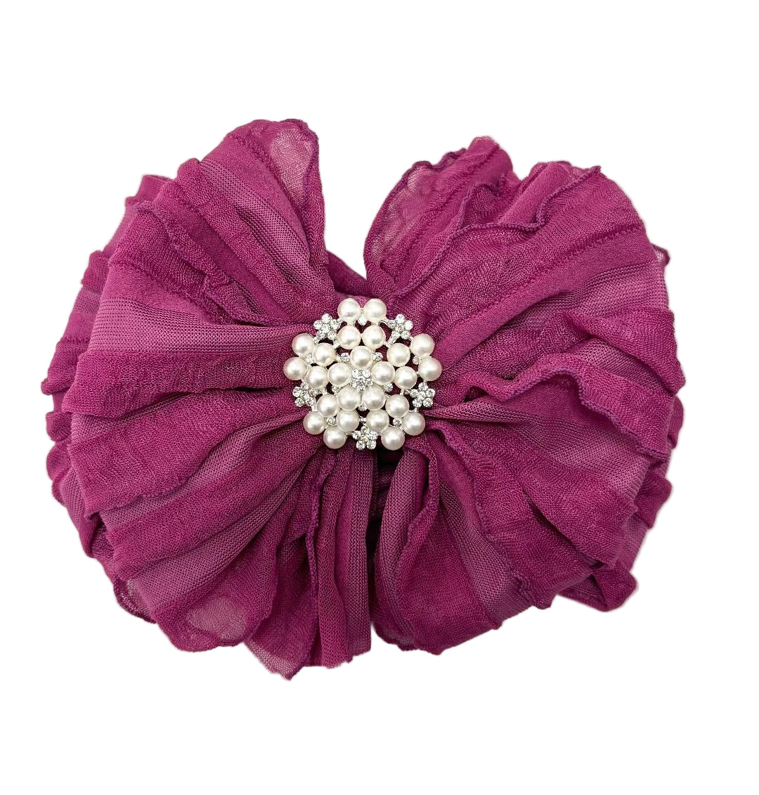 In Awe Couture Pearl Ruffled Headband