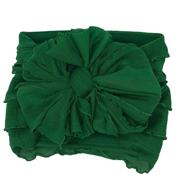 In Awe Couture Christmas Green Ruffled Headband