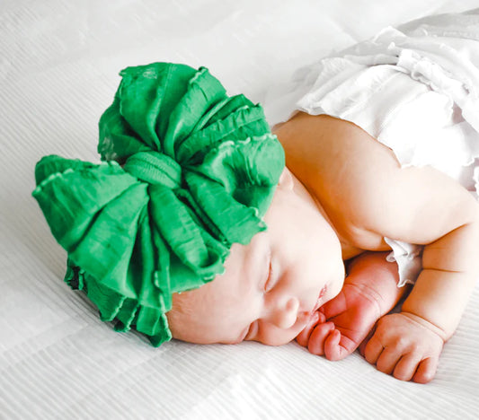 In Awe Couture Christmas Green Ruffled Headband