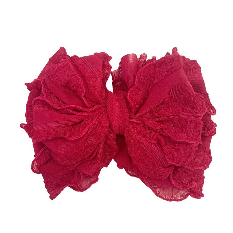 In Awe Couture Cranberry Ruffled Headband