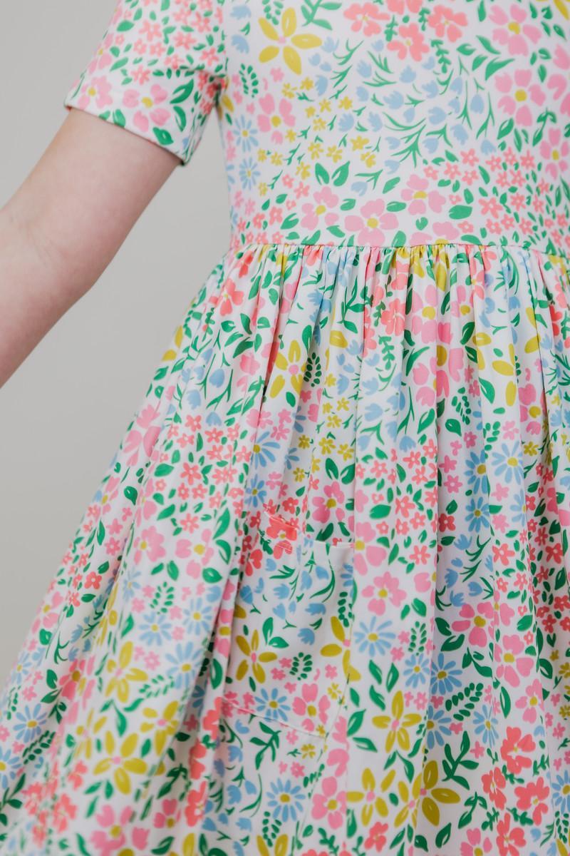 Mila & Rose Daffodils S/S Pocket Twirl Dress
