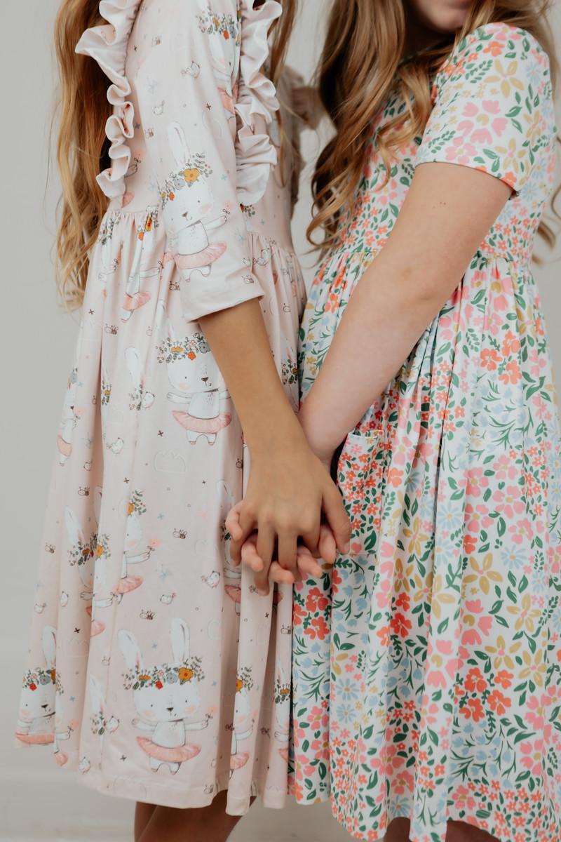 Mila & Rose Daffodils S/S Pocket Twirl Dress