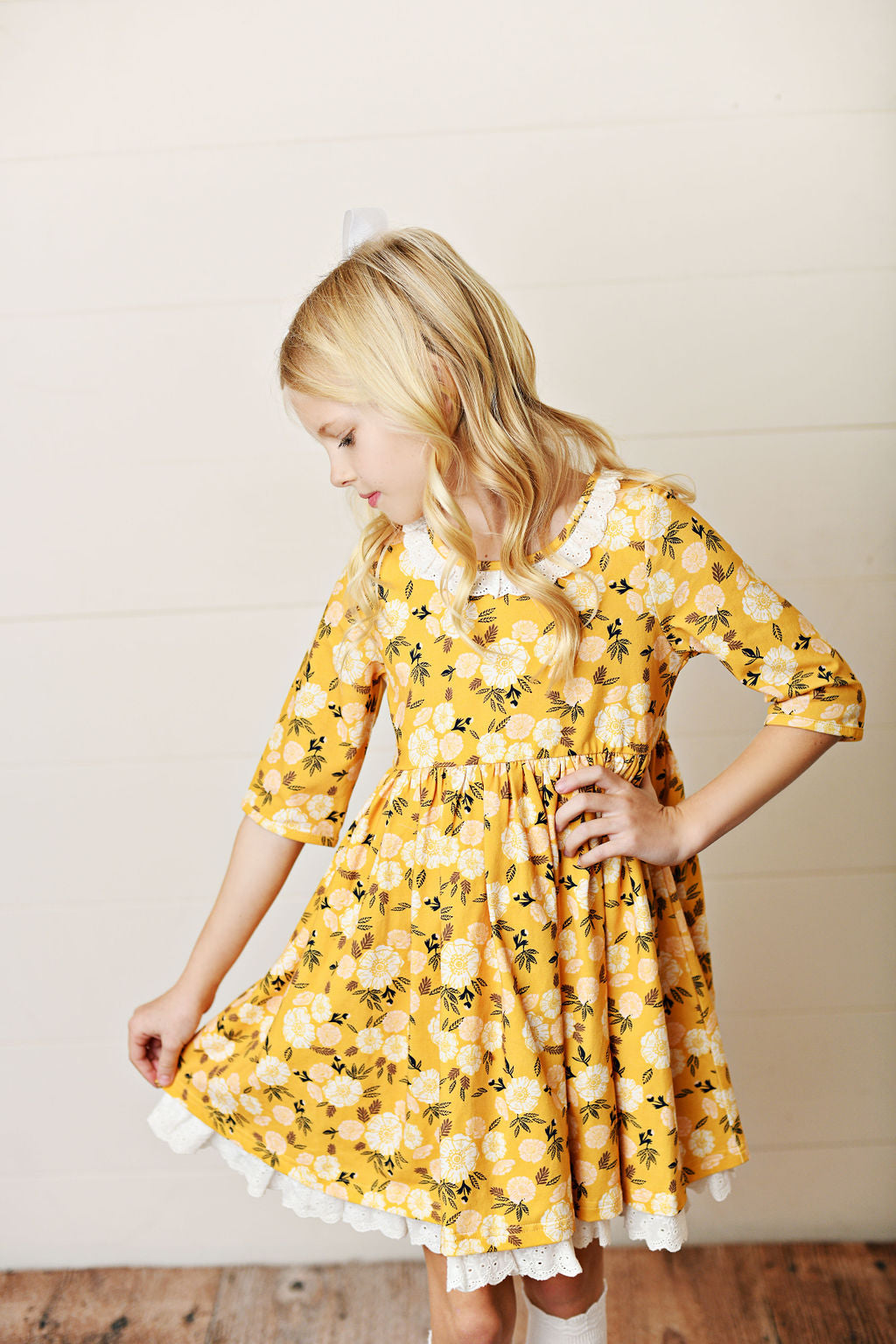 Serendipity Clothing Golden Floral Eyelet Dress