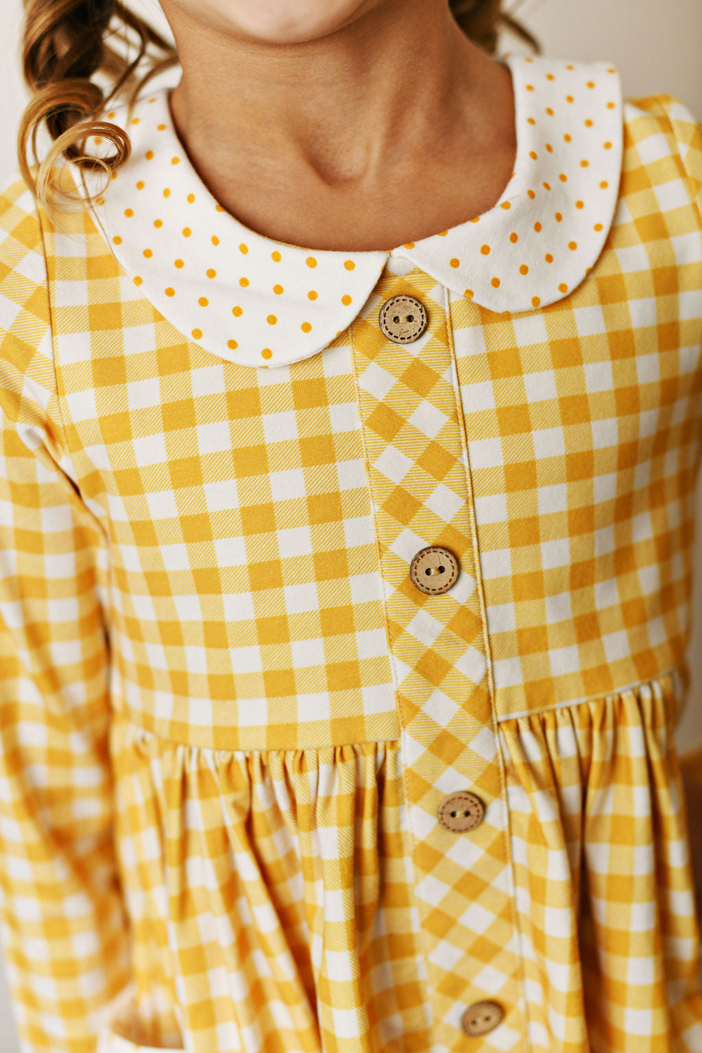 Serendipity Clothing Golden Floral Gingham Pocket Dress