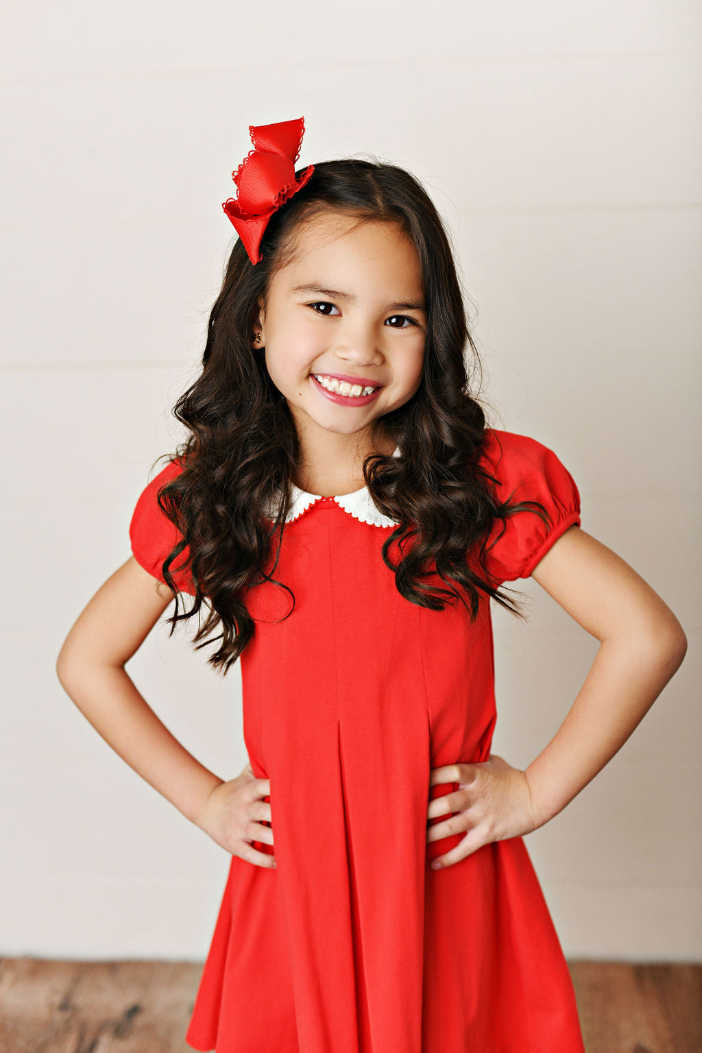 Serendipity Clothing Red Peter Pan Collar Pleat Dress