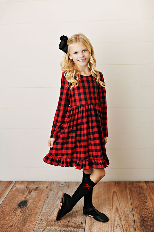 Serendipity Clothing Buffalo Plaid Butterknit Dress