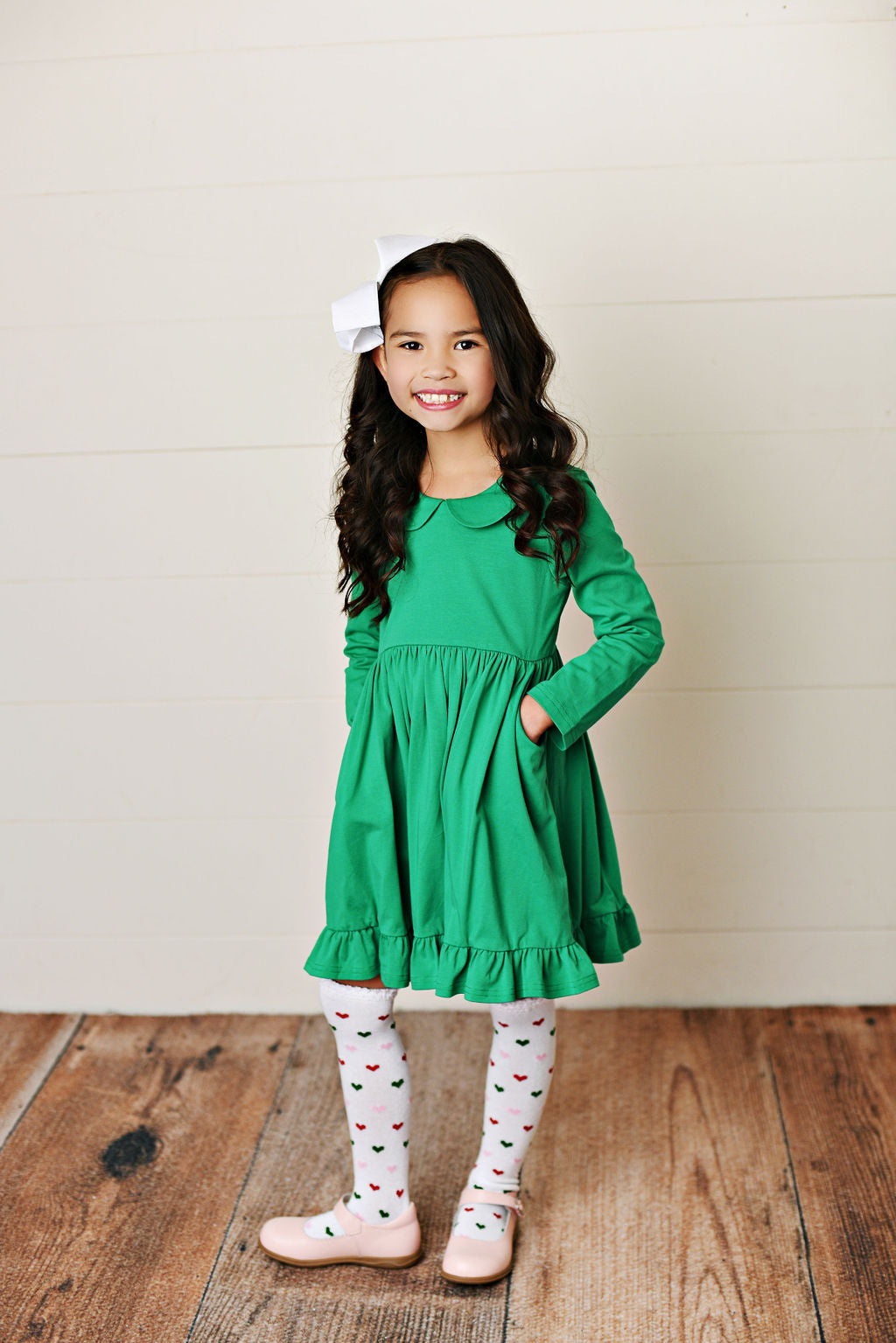 Serendipity Clothing Peter Pan Christmas Green Pocket Dress