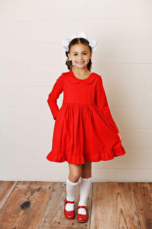 Serendipity Clothing Peter Pan Christmas Red Pocket Dress