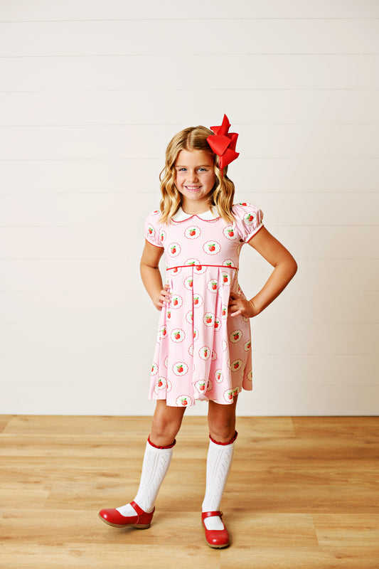 Swoon Kids Back to School Apple Dress Style F2501