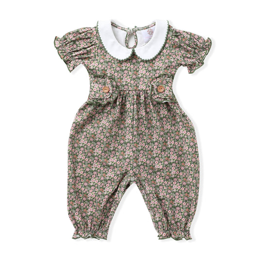 Swoon Kids Vintage Olive Floral Proper Gwen Jumper Style FW2513