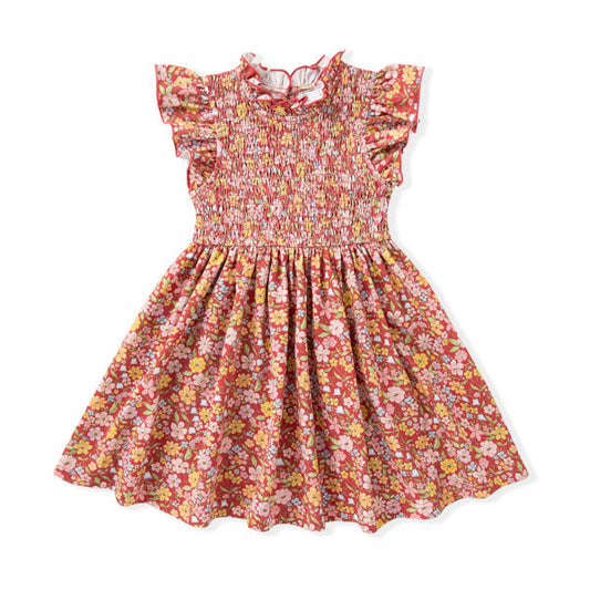 Swoon Kids Autumn Bloom Smocked Flutter Dress