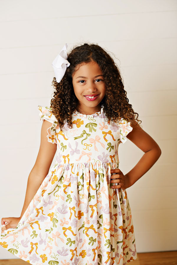 Swoon Kids Flutter Bow-tiful Fall Dress