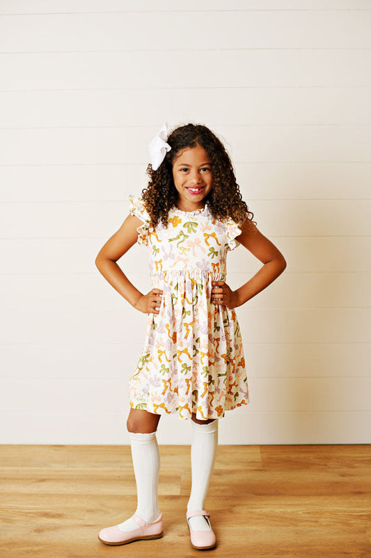 Swoon Kids Flutter Bow-tiful Fall Dress