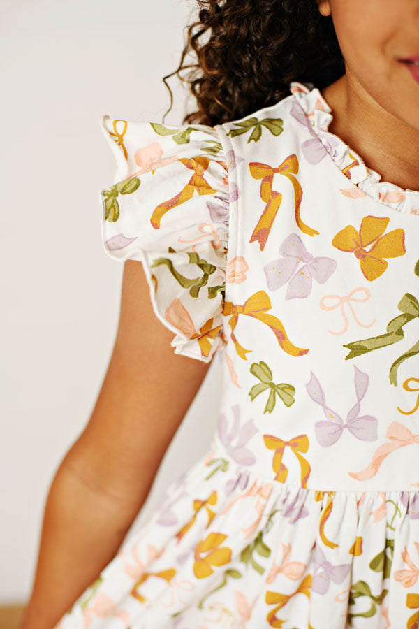 Swoon Kids Flutter Bow-tiful Fall Dress