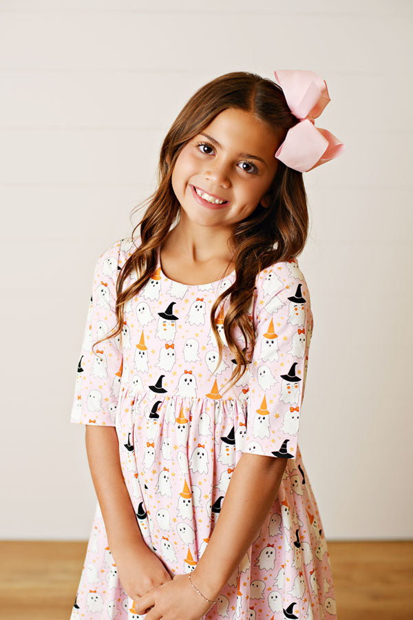 Swoon Kids Boo-tiful Ghosts Glitter Twirl Dress Style FW2530