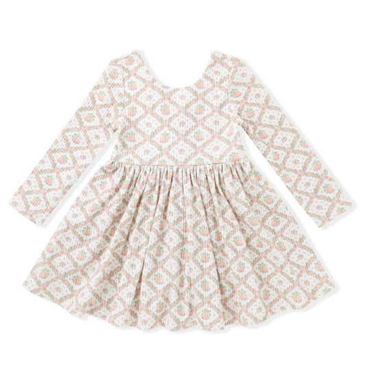 Swoon Kids Harvest Moon Pumpkin Ribbed Dress Style FW2534