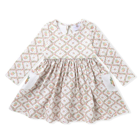 Swoon Kids Harvest Moon Pumpkin Pocket Embroidery Dress Style FW2535