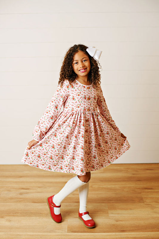Swoon Kids Crimson Petal Poinsettia Prim Dress