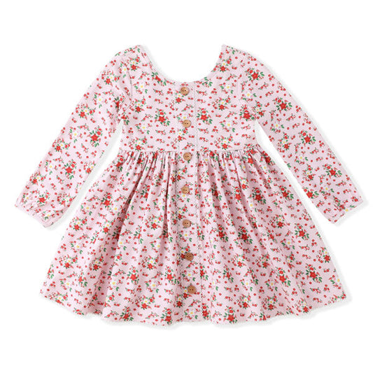 Swoon Kids Crimson Petal Poinsettia Prim Dress Style FW2543