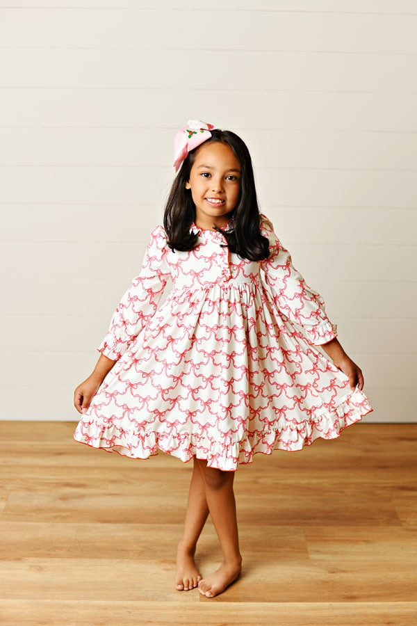 Swoon Kids Ribbon Cheer Play Butterknit Dress Style FW2548