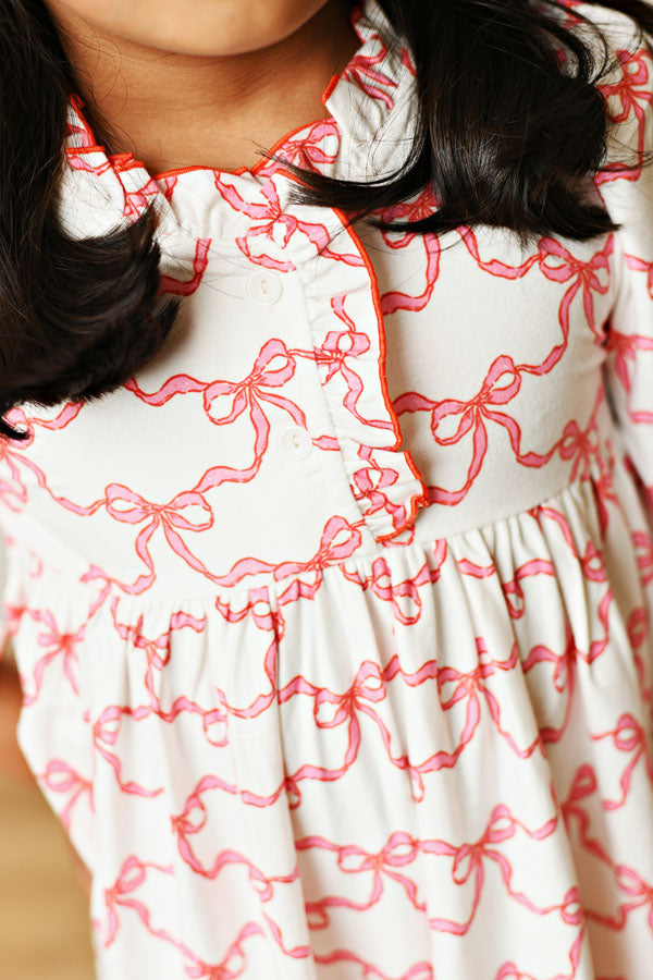 Swoon Kids Ribbon Cheer Play Butterknit Dress Style FW2548