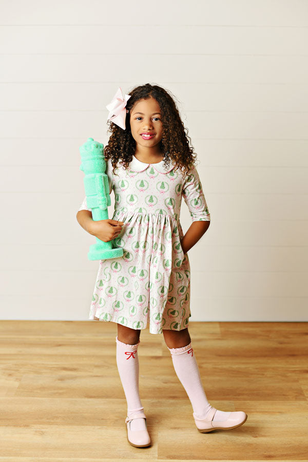 Swoon Kids Pink Christmas Proper Twirl Dress Style FW2550