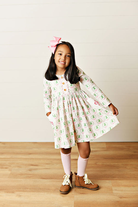 Swoon Kids Pink Christmas Bliss Pocket Dress