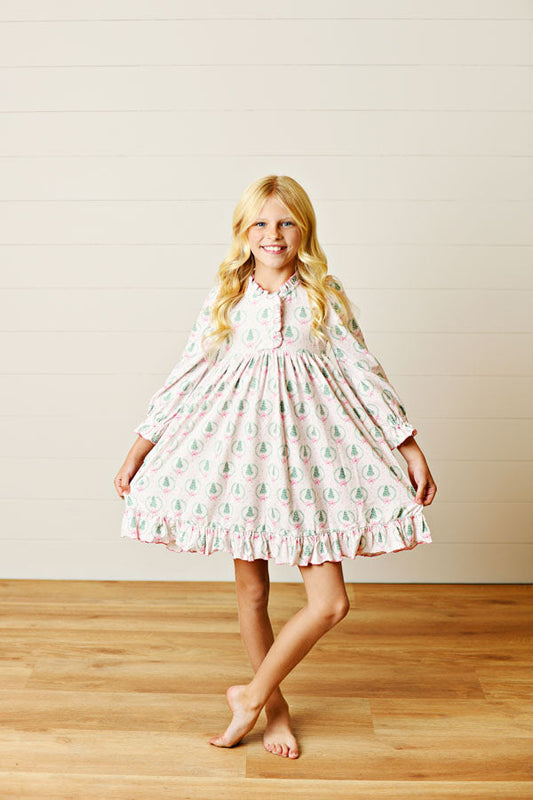 Swoon Kids Pink Christmas Play Butterknit Dress