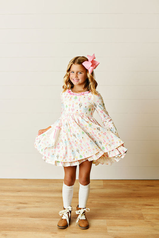 Swoon Kids Nutcracker Ballet Embroidery Pocket Dress