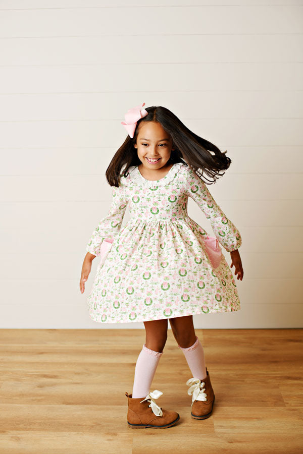 Swoon Kids Christmas Magic Eyelet Trim Pocket Dress Style FW2575