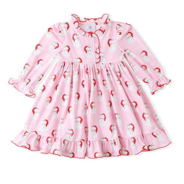 Swoon Kids Santa Baby Pink Butterknit Play Dress Style FW2581