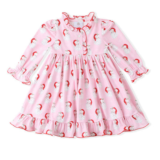 Swoon Kids Santa Baby Pink Butterknit Play Dress Style FW2581